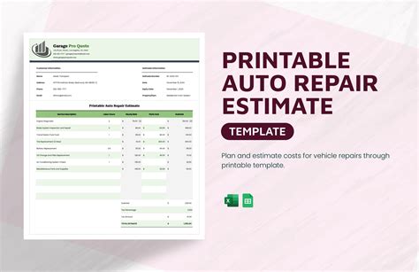 Auto repair estimate template. .  Explore professionally designed auto repair ...