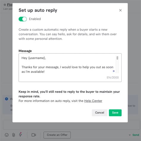 4. Click the button labelled “Send Automatic Replies.”. To enable auto-replies on your Exchange account, mark the “Send Automatic Replies” box. 5. Select when you want automatic replies to start and end. Then, enter what you’d like your Outlook out of office message to say.