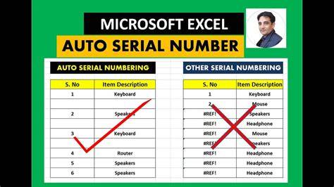 Auto serial number in excel without formula.  Save time and enhance productivity with these ...