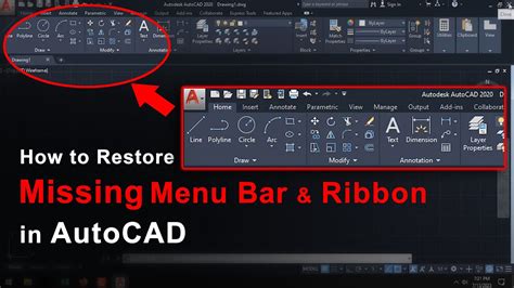 AutoCAD Menu Bar or Toolbar Missing YouTube. 