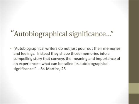 Autobiographical significance