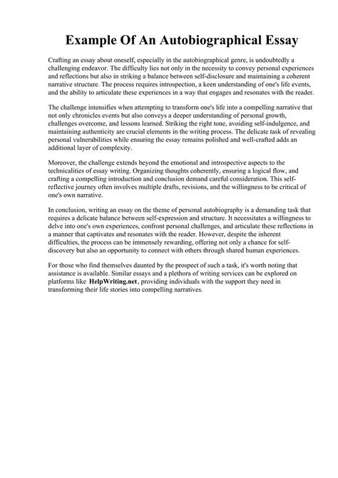 Autobiographical statement