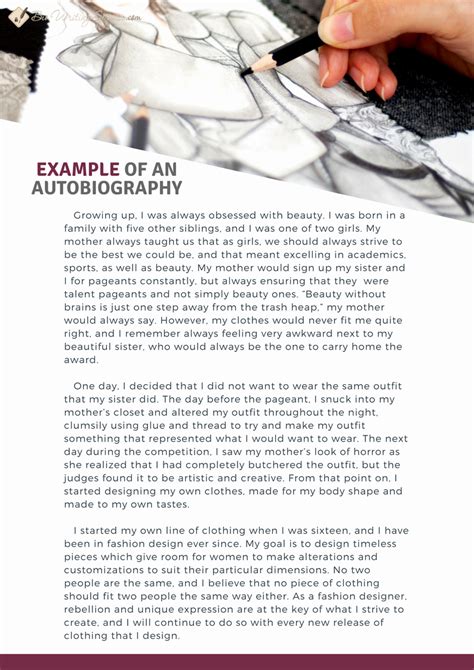 Autobiography about yourself example