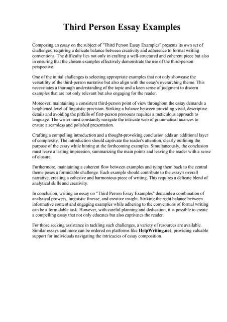 Autobiography example using third person in academic writing