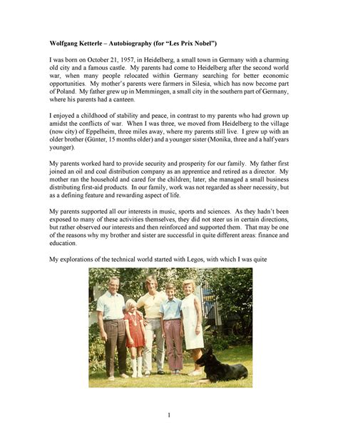 Autobiography narrative format examples