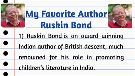 Autobiography of Ruskin Bond Free Essay Example - StudyMoose