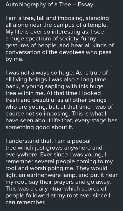 Autobiography of a tree in 250 words