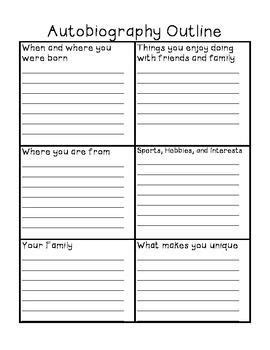 Autobiography template for 2nd grade