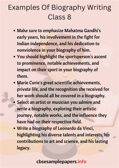 Autobiography topics for class 8