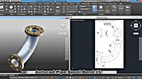 Autocad 3D Pipe Spool Bend Drawing Practice 15 YouTube