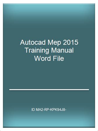 Autocad mep 2015 training manual word file. - 2004 honda rubicon 500 change oil manual.