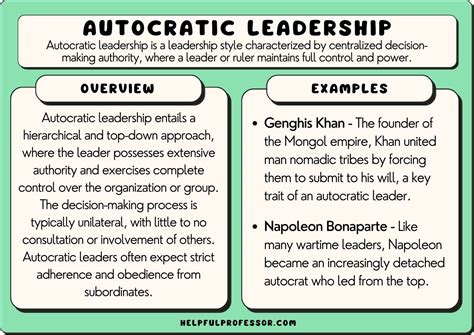 As mentioned in the first section, autocratic leadership is a style often associated with the world of sports. It’s no wonder then to find a number of examples from sport coaches who used an autocratic style to reach the top. The US American football coach Vince Lombardi is a good example of an autocratic coach. He aimed for perfection and .... 