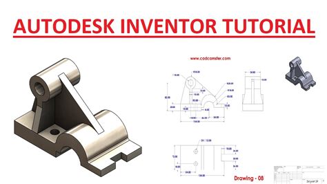 Autodesk Inventor part exercise 08 ll 2d drawing in description ll