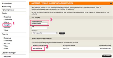 Autogiro handelsbanken