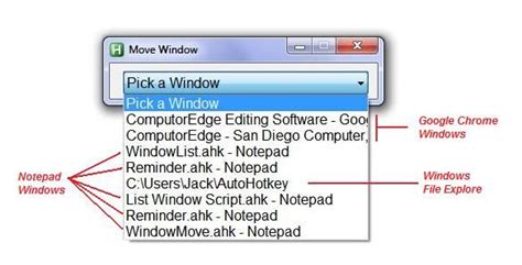 Autohotkey gui.  GUI actions include selecting an item from a GUI windo...