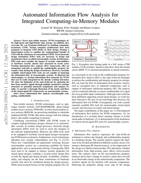 Automated Information Flow Analysis for Integrated …