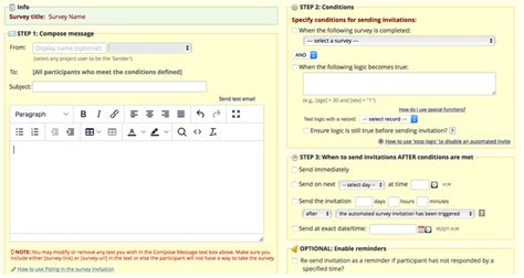 Automated Survey Invitations - REDCap Documentation