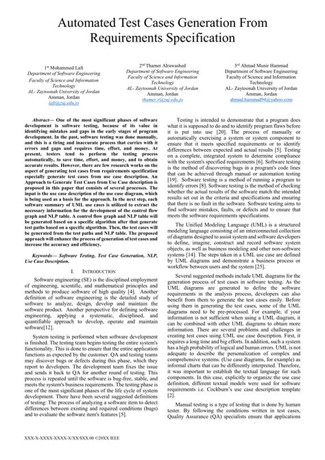 Automated Test Cases Generation From Requirements Specification