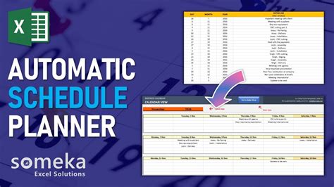 Automatic Calendar Maker from Excel List Spreadsheet Template
