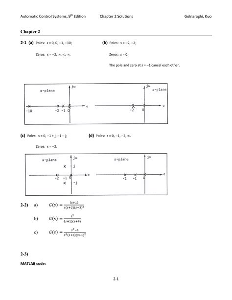 Automatic Control Systems 9th Edition Solution