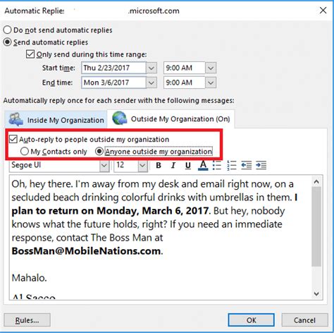 Automatic Replies (Out of Office) Not Working - Microsoft …