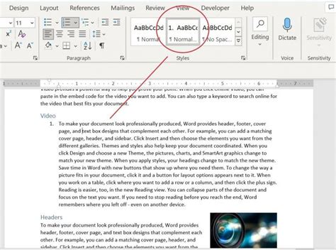 Automatic paragraph numbering in word
