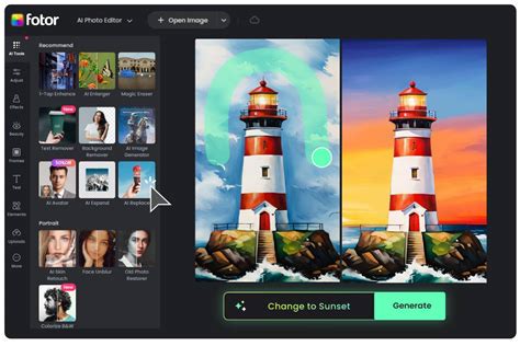 Automatic photo editor.  Try Fotor AI photo editor online free.  Programs to correct ...