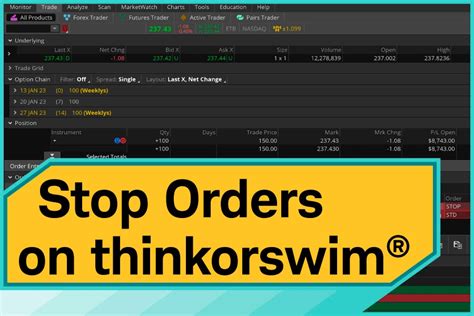 Automatic stop loss thinkorswim.  For instance, when I click The Alert...