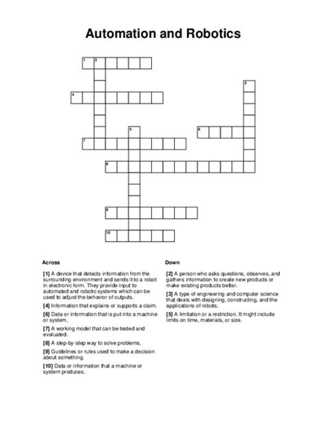 Automation crossword clue. Below you will be able to find the answer to He's in automation crossword clue which was last seen on Evening Standard - Cryptic Crossword, June 8 2022. Our site contains over 2.8 million crossword clues in which you can find whatever clue you are looking for. Since you landed on this page then you would like to know the answer to … 