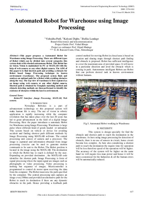 Automation of Warehouse - IJERT