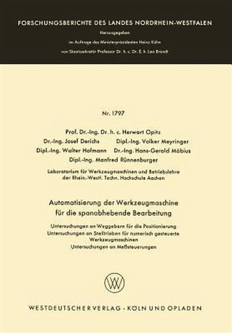 Automatisierung der werkzeugmaschine fur die spanabhebende bearbeitung. - Discurso en el acto académico celebrado en la universidad el día 4 de febrero de 1940..