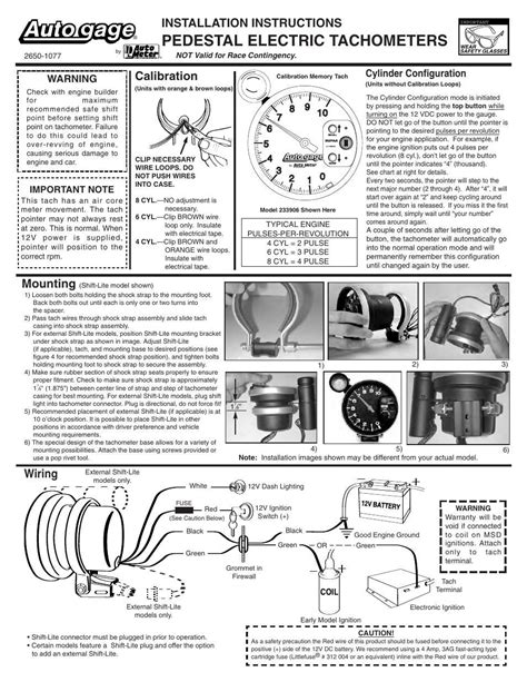Autometer installation instructions.  AutoMeter Products, Inc. 248.  Or ...