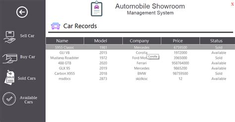 Automobile Showroom Management System