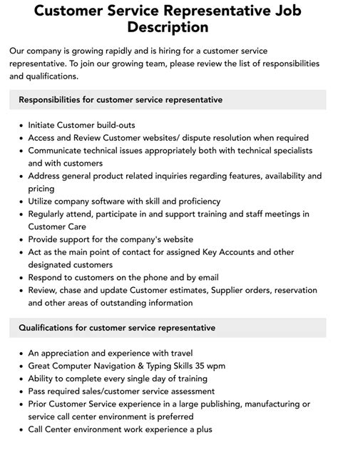 Automotive Customer Service Representative Job Description