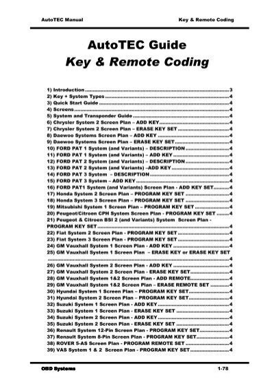 Autotec guide key remote coding htm. - General chemistry lab manual answers van koppen.