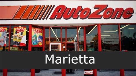 AutoZone Auto Parts Marietta #902. 185 Cobb Pkwy S. Marietta, GA 30060. (770) 919-8755. Closed at 10:00 PM. Get Directions View Store Details.. 