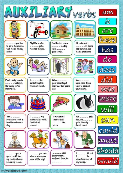 Auxiliary Verb Worksheets - English Worksheets Land