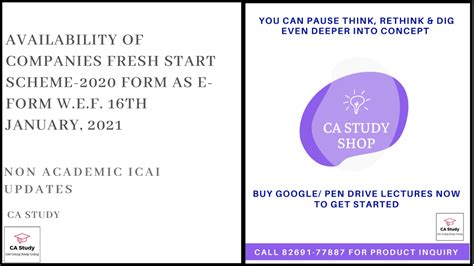 Availability of Companies Fresh Start Scheme2020 Form as eform w.e.f