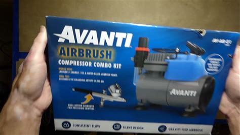 AVANTI The AVANTI® Airbrush Compressor is ideal for beginner to expert artists. This lightweight, compact design unit is easy to transport and works with all types of airbrush guns. Air regulator lets you adjust pressure for each project Built-in air dehumidifier keeps the air drier Quick-connect coupler and dual airbr