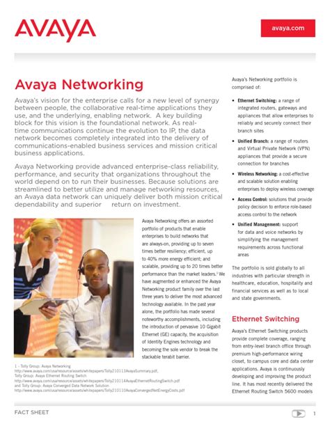Avaya Networking Brochure PDF Wireless Lan Computer Network