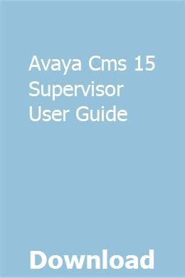 Avaya cms 15 supervisor user guide. - Download manual do fiat uno 97.