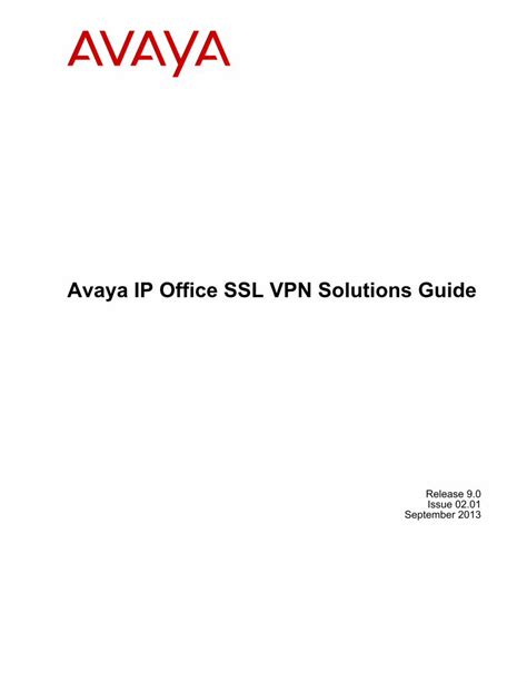 Avaya ip office ssl vpn solutions guide. - A field guide to awkward silences.