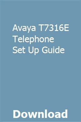 Avaya t7316e telephone set up guide. - Chemical technicians ready reference handbook by gershon shugar.