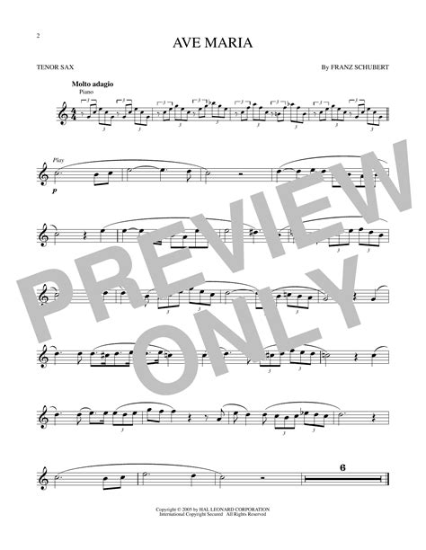 Ave maria tenor sax.  T&eacute;l&eacute;chargez la partition Saxophone Ave Maria (Saxo...