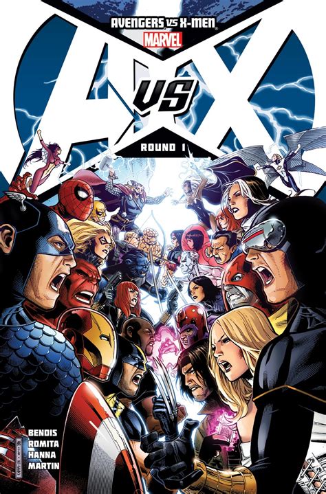 Avengers vs. x-men. A Marvel Comics Crisis Crossover for the year 2012, Avengers vs. X-Men (or AvX) is a 12-issue Maxi series with Brian Michael Bendis, Jason Aaron, Matt Fraction, Ed Brubaker and Jonathan Hickman, scripting and John Romita Jr, Oliver Coipel and Adam Kubert for art. The newest Nova crash-lands on Earth, warning vaguely of oncoming doom before ... 