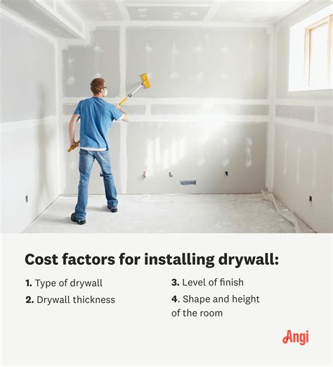 Average cost to install drywall. The average cost to install a drywall per square foot wall ranges from $1.50 - $3. While price to install drywall to your ceiling is between $2.25 to $3 per square foot. The cost per panel is around $60 - $90, inclusive of material and labor. The actual drywall material for most products is $0.40 to $0.65 per square foot. 