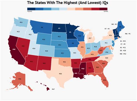 Massachusetts is the 'smartest state' while Mississippi has the lowest IQ: Maps reveal intelligence levels across the US based on tweets. Results were revealed in a study of IQ levels based on the .... 