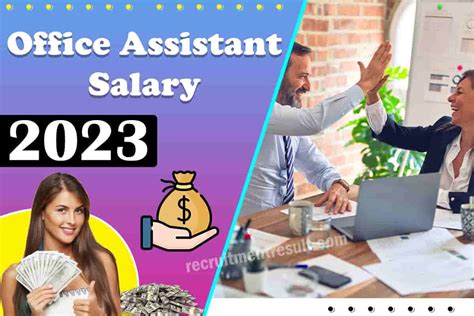 Per hourPer dayPer weekPer monthPer year. Average$16.91. Low$12.35. High$23.15. Non-cash benefit. 401(k) View more benefits. The average salary for a office assistant is $16.91 per hour in the United States. 46.2k salaries reported, updated at October 13, 2023.