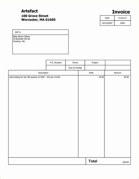 Avery Invoice Template
