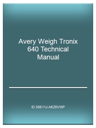 Avery weigh tronix 640 technical manual. - Guía práctica de ruido y vibración hvac.
